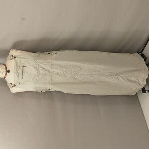 2x Overall Dress Jumper Tan Khaki 100% Cotton by Eddie Bauer Pockets Casual